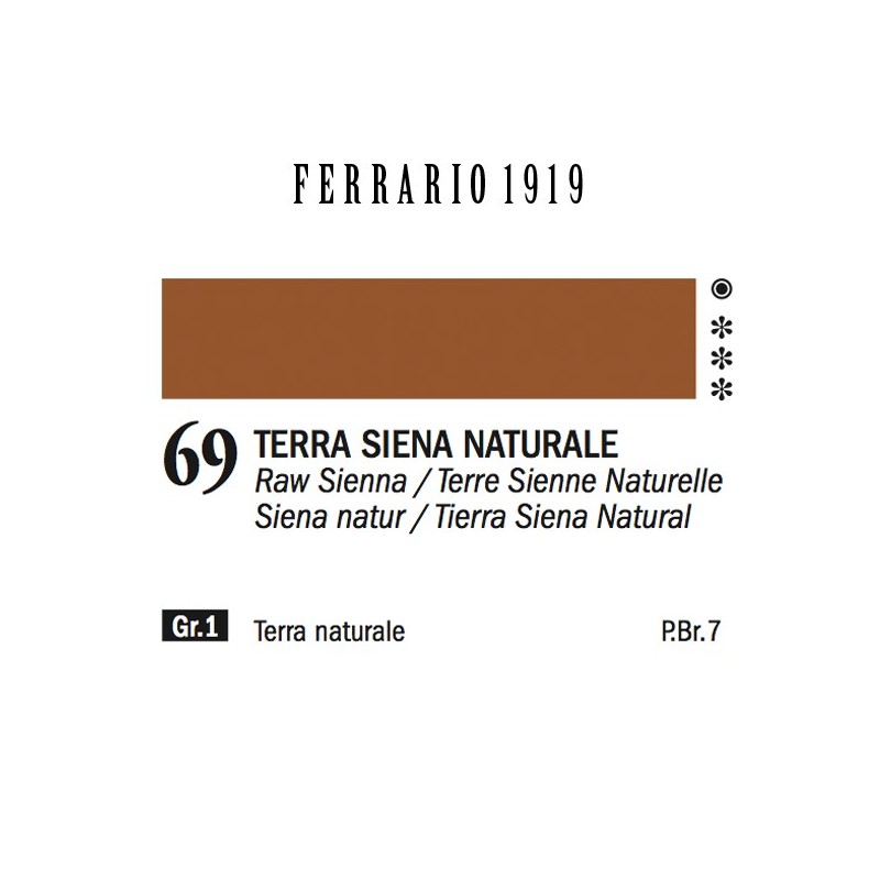 069 - Ferrario Olio 1919 Terra siena naturale