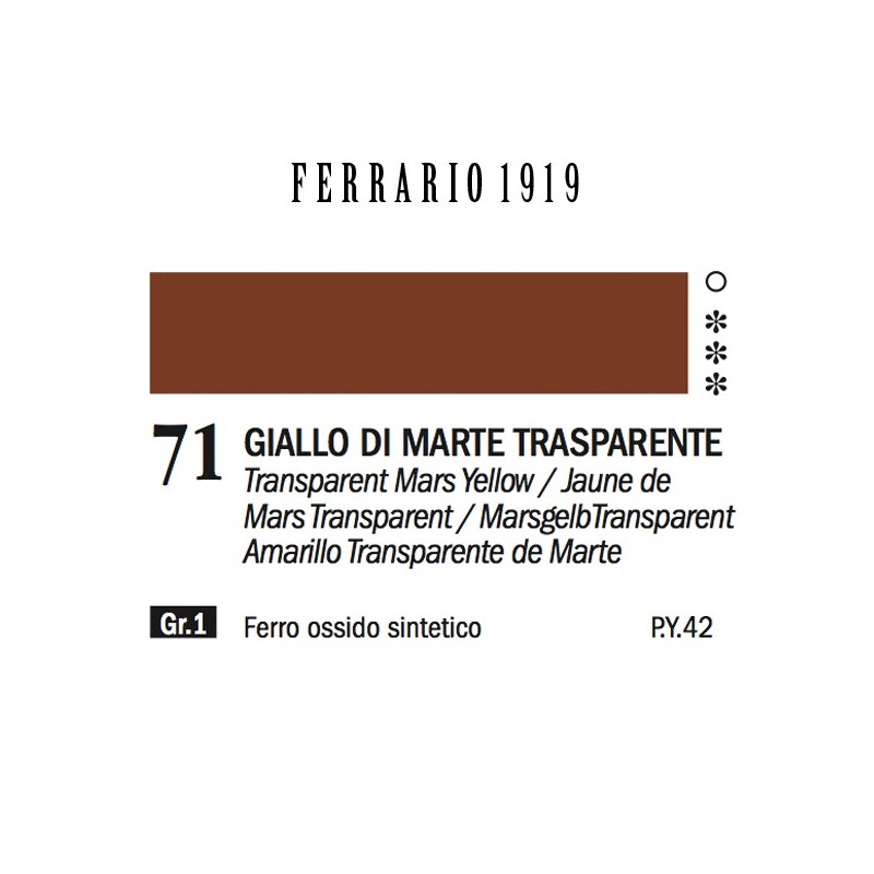 071 - Ferrario Olio 1919 Giallo di marte trasparente