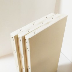 CM.80X100 - Set 3 Telai telati Artecreo 100% cotone 220 gr/mq, spillatura sul bordo, spessore normale, made in Italy