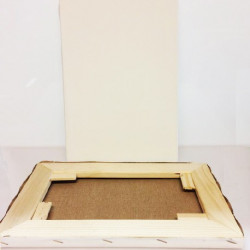 CM.40X50 - Set 3 Telai telati Artecreo misto cotone 300 gr/mq, spillatura sul bordo, spessore normale, made in Italy