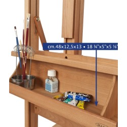 Cavalletto Studio professionale convertibile Mabef M18 dettaglio portaoggetti