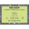 Arches Aquarelle Bianco Naturale, blocco collato 4 lati, 20 fogli, cm 18x26, grana fine, 185gr/mq