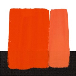 224 - Maimeri Restauro Rosso di Cadmio arancio, dettaglio su nero e su bianco