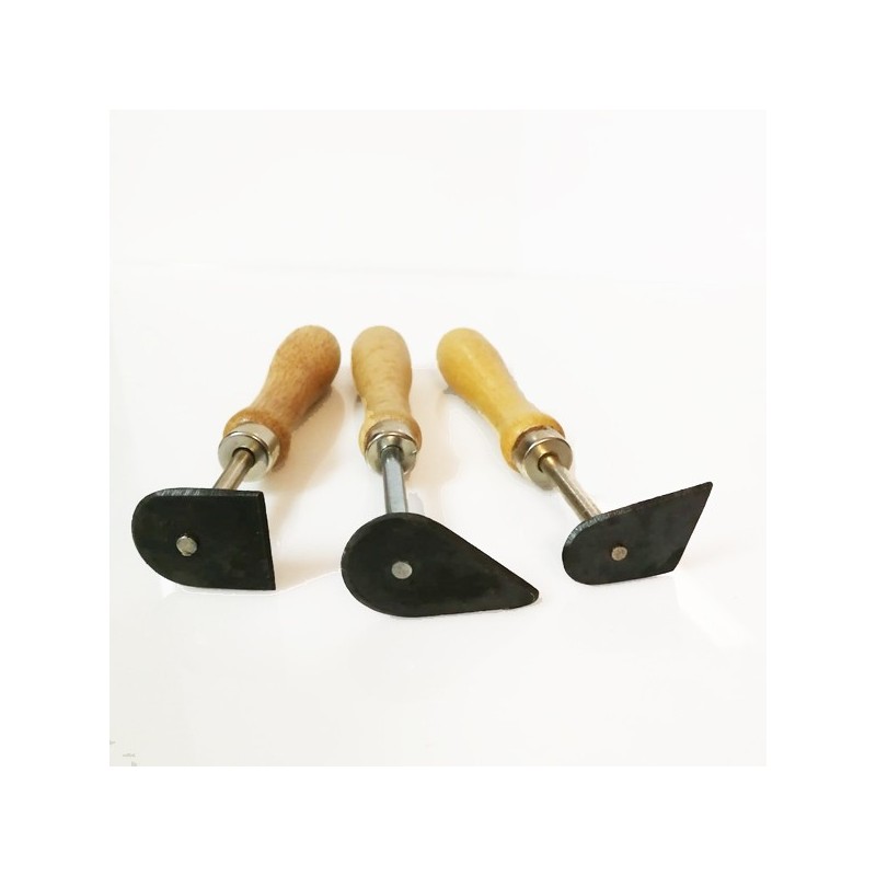 Set 3 utensili in legno/metallo per tornio 
