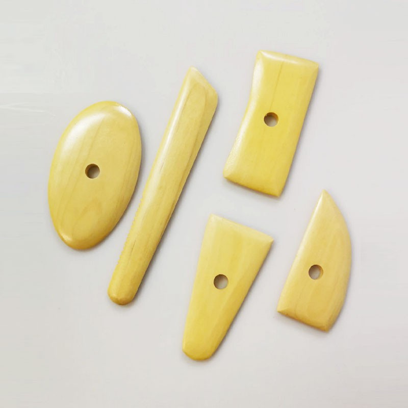 Set 5 utensili in legno di bosso per tornio