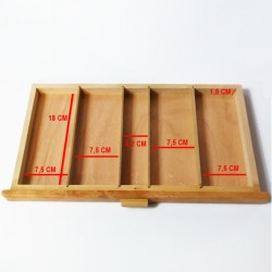 Cassettiera Portagessetti o Portacolori in legno, con 3 cassetti, CM.24X40X8H