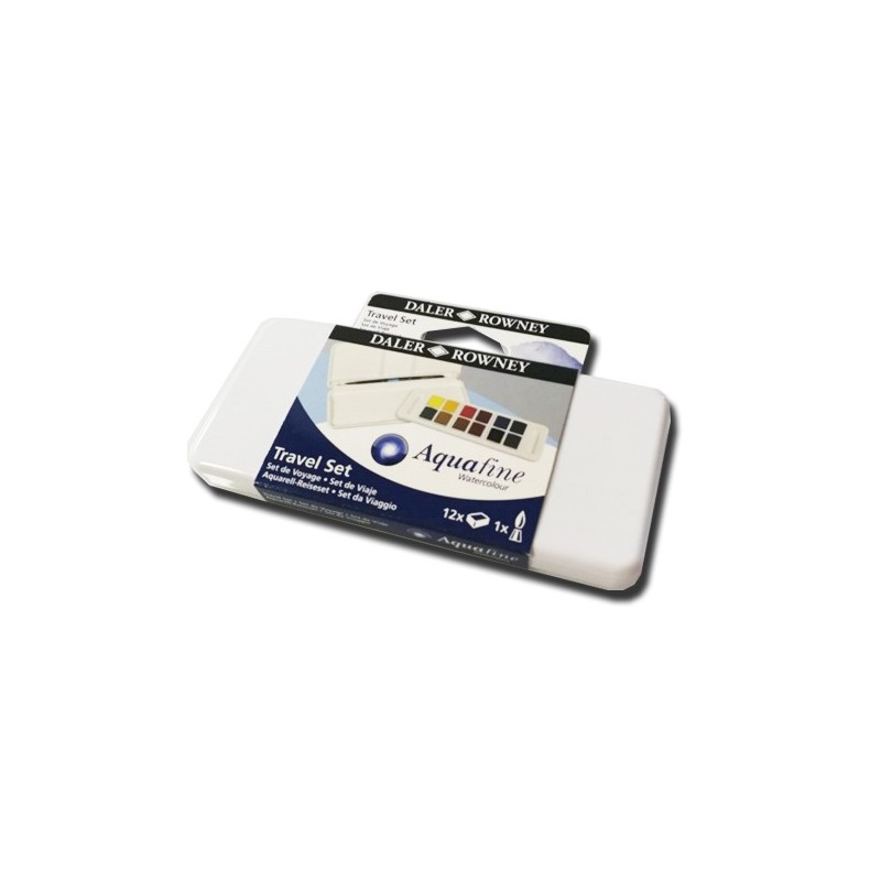 Daler Rowney Aquafine acquerelli Travel set 12 mezzi godet