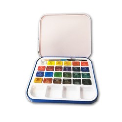 Daler Rowney Aquafine acquerelli Travel set 24 mezzi godet
