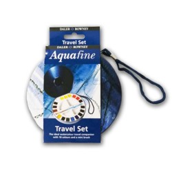 Daler Rowney Aquafine acquerelli Travel set 18 mezzi godet