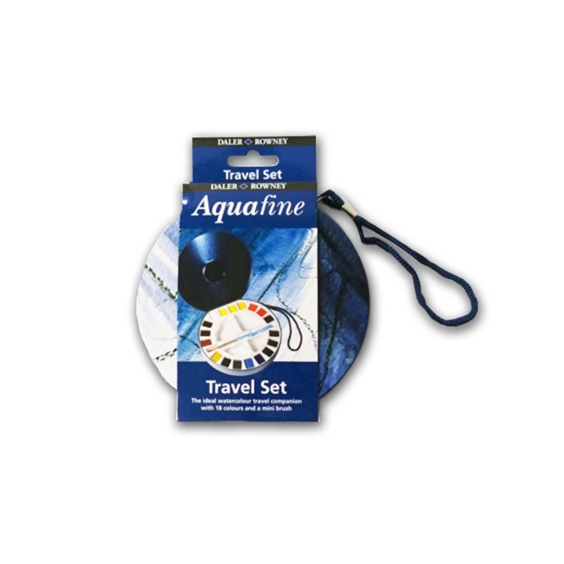 Daler Rowney Aquafine acquerelli Travel set 18 mezzi godet