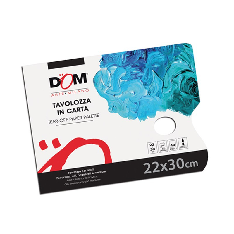 Tavolozza usa e getta DOM, 40 fogli, CM.22x30