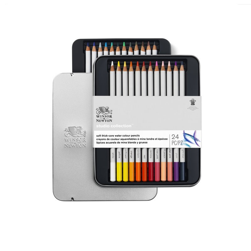 Winsor & Newton Studio Collection scatola metallo 24 matite acquerellabili