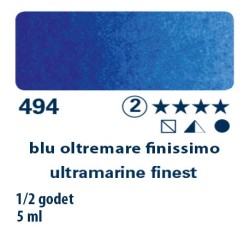 494 - Schmincke acquerello Horadam blu oltremare finissimo