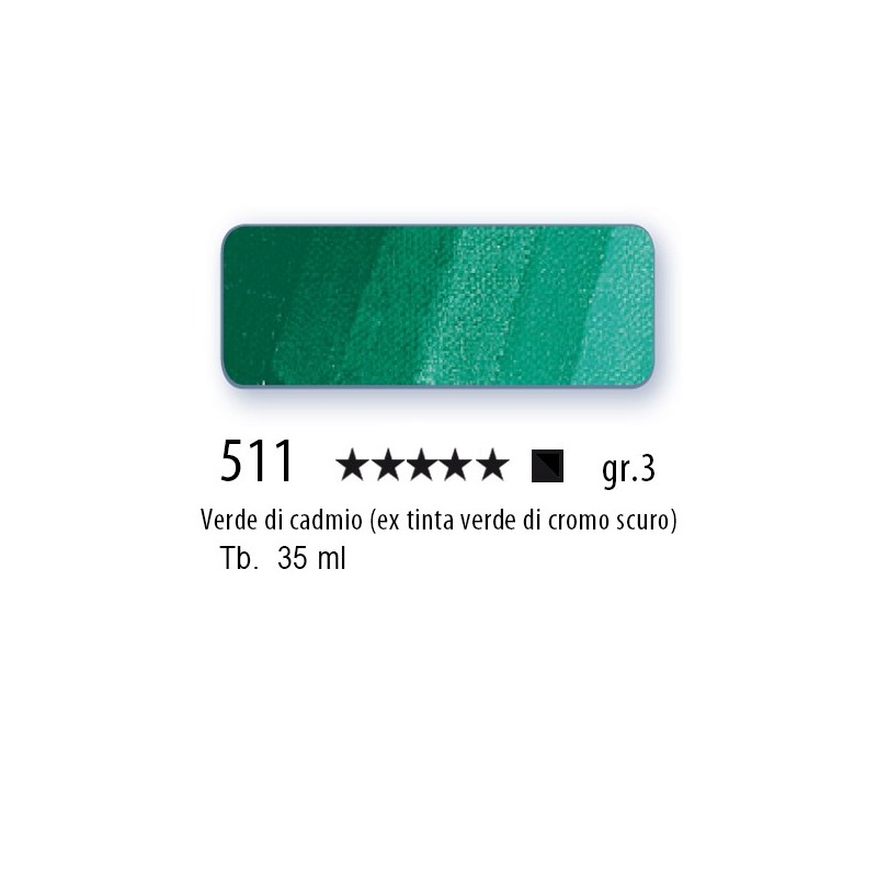 511 - Schmincke Olio Mussini verde di cadmio (ex tinta verde di cromo scuro)