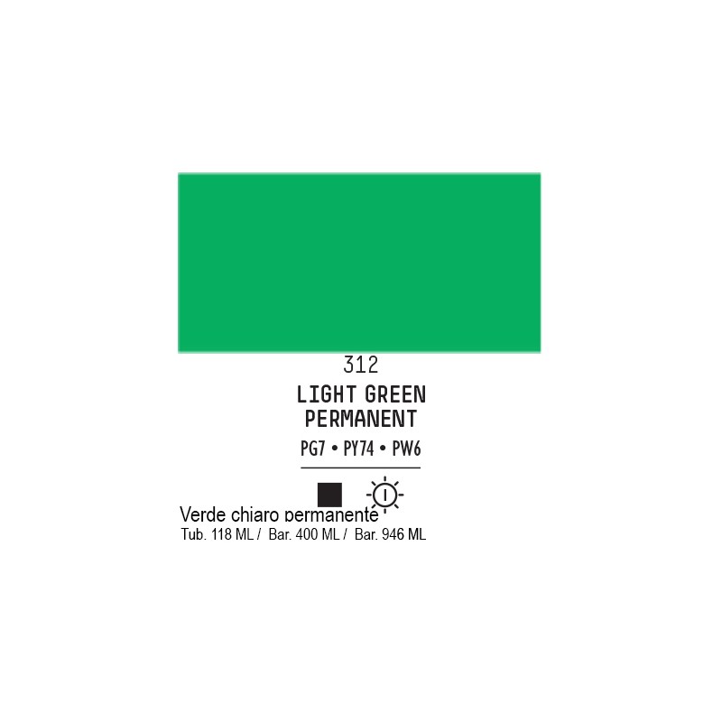 312 - Liquitex Basics acrilico verde chiaro permanente