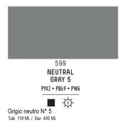 599 - Liquitex Basics acrilico grigio neutro n 5