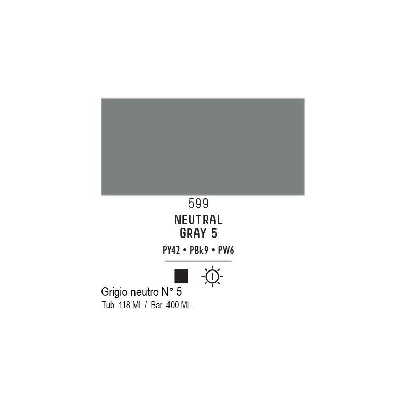 599 - Liquitex Basics acrilico grigio neutro n 5