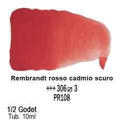 306 - Talens Rembrandt acquerello rosso cadmio scuro