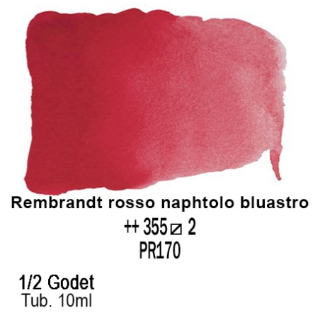 355 - Talens Rembrandt acquerello rosso naphtolo bluastro