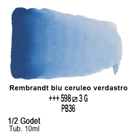 598 - Talens Rembrandt acquerello blu ceruleo verdastro