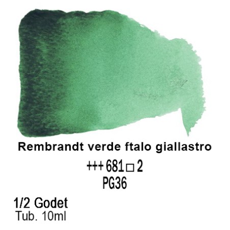 681 - Talens Rembrandt acquerello verde ftalo giallastro