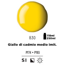 830 - Liquitex Basics Acrylic Fluid Giallo Di Cadmio Medio Imit.