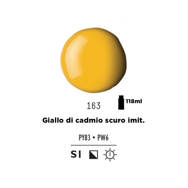 163 - Liquitex Basics Acrylic Fluid Giallo Di Cadmio Scuro imit.