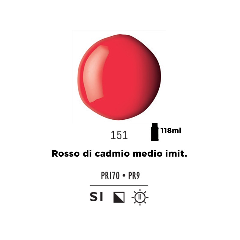 151 - Liquitex Basics Acrylic Fluid Rosso Di Cadmio Medio imit.