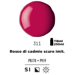 311 - Liquitex Basics Acrylic Fluid Rosso Di Cadmio Scuro imit.