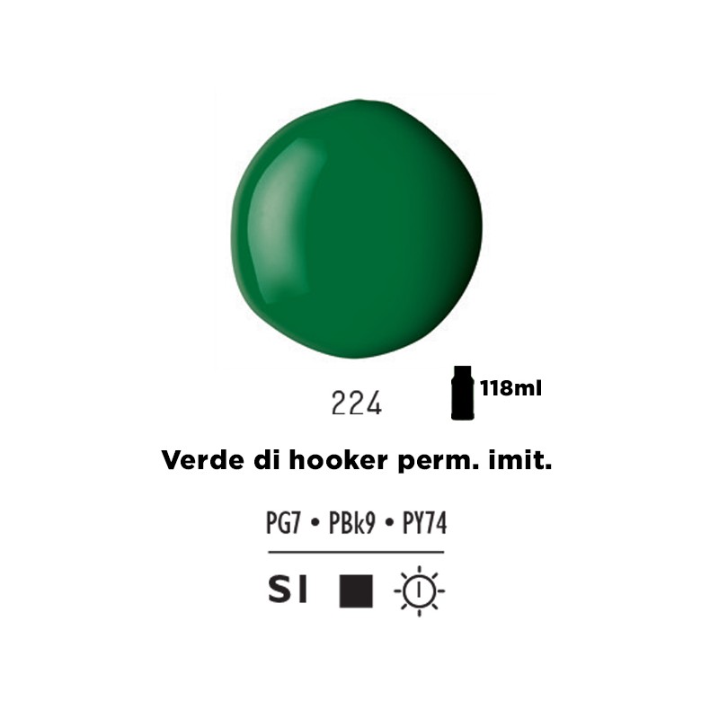 224 - Liquitex Basics Acrylic Fluid Verde Di Hooker Permanente imit.
