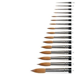 Winsor&Newton Serie n.7, pennello in pura martora kolinsky a punta tonda, manico corto