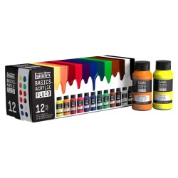 Liquitex Basics Acrylic Fluid set 12 colori da 118ml
