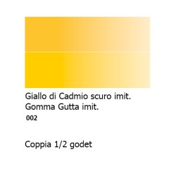 002 - Daler Rowney Aquafine Watercolour Giallo di cadmio scuro imit. e Gomma gutta imit.