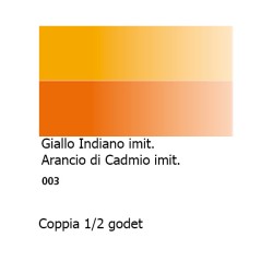 003 - Daler Rowney Aquafine Watercolour Giallo Indiano imit. e Arancio di cadmio imit.