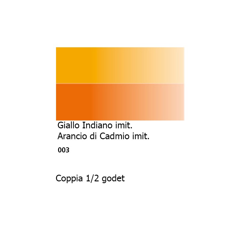 003 - Daler Rowney Aquafine Watercolour Giallo Indiano imit. e Arancio di cadmio imit.