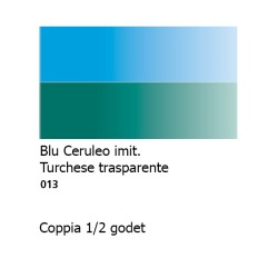 013 - Daler Rowney Aquafine Watercolour Blu ceruleo imit. e Turchese trasparente