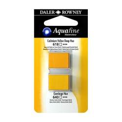 002 - Daler Rowney Aquafine Watercolour Giallo di cadmio scuro imit. e Gomma gutta imit.