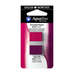 Daler Rowney Aquafine Watercolour Quinacridone magenta e Lacca porpora