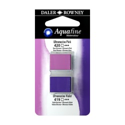Daler Rowney Aquafine Watercolour Oltremare rosa e Oltremare violetto