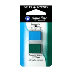 013 - Daler Rowney Aquafine Watercolour Blu ceruleo imit. e Turchese trasparente