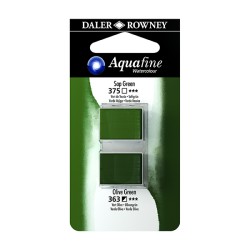 Daler Rowney Aquafine Watercolour Verde vescica e Verde oliva