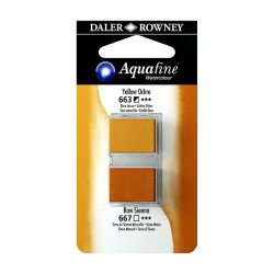 Daler Rowney Aquafine Watercolour Ocra gialla e Terra di Siena naturale