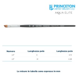 Princeton Aqua Elite Serie n.P4850 pennello sintetico martora angolare, manico corto