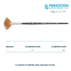 Princeton Aqua Elite Serie n.P4850 pennello sintetico martora ventaglio, manico corto