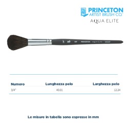Princeton Aqua Elite Serie n.P4850 bombasino sintetico martora, manico corto