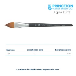 Princeton Aqua Elite Serie n.P4850 pennello sintetico martora ovale, manico corto
