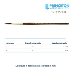 Princeton Neptune Serie n.P4750 pennello sintetico scoiattolo liner lungo, manico corto
