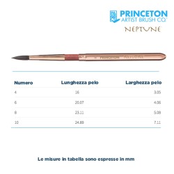 Princeton Neptune Serie n.P4750 pennello sintetico scoiattolo tondo travel, manico corto