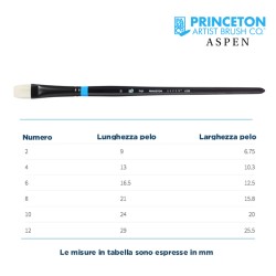 Princeton Aspen Serie n.P6500 pennello setola sintetica piatto corto, manico lungo