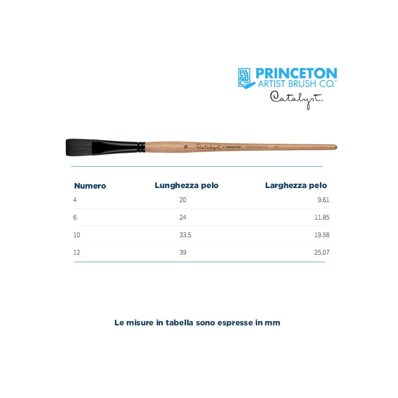 Princeton Catalyst Serie n.P6400 pennello setola sintetica Polytip piatto, manico lungo